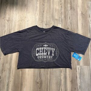 Chevy Country Gray Crop Top Size Large NWT
